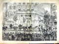 Antique Old Print 1855 Queen Visit Paris Boulevards Italiens Palace Cloud 19th