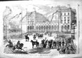 Original Old Antique Print 1855 Reception Strasbourg Railway Station Queen 19th