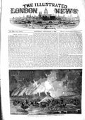 Original Old Antique Print 1855 Bombardment Sveaborg Rocket-Boats War Battle