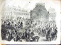 Original Old Antique Print 1855 Imperial Royal Procession Place Vendome Queen