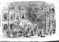 Old Antique Print 1855 Queen Paris Grand Ball Hotel De Ville Court Louis 19th