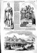 Old Antique Print 1855 Marble Statue Duke Wellington James Graham Silloth 19th