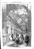 Original Old Antique Print 1855 Galerie Des Glaces Palace Versailles France