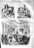 Old Antique Print 1855 Paris Exhibition Statuette Napoleon Queen France 19th