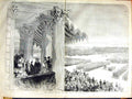 Original Old Antique Print 1855 Grand Review Champ De Mars France Siers 19th