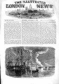 Original Old Antique Print 1855 Russian Frigate War Ship Sebastopol Harbour