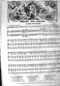 Old Antique Print 1855 Sheet Music Song England Song Victory War Mackay 19th