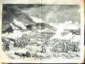 Original Old Antique Print 1855 Storming Redan War Battle Siers 19th