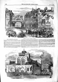 Antique Print *3194 1855 Reception Viscount Palmerston Romsey Abbey Church