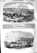 Original Old Antique Print 1855 Naval Brigade War Siers Theatre Sebastopol 19th