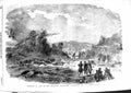 Original Old Antique Print 1855 Interior Part Malakoff Siers War Crowe 19th