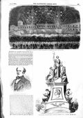 Original Old Antique Print 1855 King Portugal Fireworks Oporto Baines Braintree
