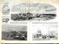 Original Old Antique Print 1855 Gun Experiments Russian Boat Cronstadt Finland