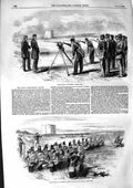 Original Old Antique Print 1855 Hythe War School Musketry Siers Firing Victorian