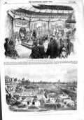 Original Old Antique Print 1855 Sevres Court Paris Exhibition View Herculaneum