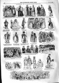 Original Old Antique Print 1855 Scene Fashionable Wedding Dresses Bridegroom