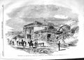 Original Old Antique Print 1855 Entrance Sebastopol Woronzoff People Horses