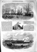 Old Antique Print 1855 Ships Jarrow Cefntilla Conflict Desperate Archer 19th