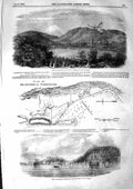 Old Antique Print 1855 Town Petropaulovski Sitka Russian Ships Schakoff 19th