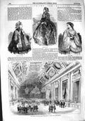 Original Old Antique Print 1855 Paris Fashion Winter Dress Hotel Louvre Paris