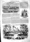 Original Old Antique Print 1855 Arctic John Franklin Pernambuco Railway N 19th
