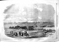 Original Old Antique Print 1855 Landing Artillery Spit Kinburn Ships Boats Sier