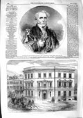 Original Old Antique Print 1855 David Salomons Lord Mayor Office Duchy Cornwall