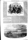 Original Old Antique Print 1855 Ismail Pacha Kmety Stanislaus Dnieper Ship Boat