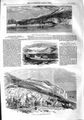 Original Old Antique Print 1855 Souchoum-Kaleh Abkhasia Fort Anaklea Omer Pacha