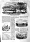 Old Antique Print 1855 Submarine Telegraph Station Bosphorus Varna Guiana 19th