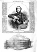 Original Old Antique Print 1855 Marquis D'Azeglio Sardinia Midland Birmigham