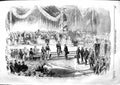 Original Old Antique Print 1855 Scene Close Great Exposition Paris France 19th