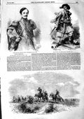 Old Antique Print 1855 Cossacks Skirmishing Prince Bebutoff Deli Mustapha 19th