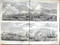 Old Antique Print 1855 View Kiel Harbour Ships Copenhagen Arsenal Baths 19th