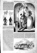 Original Old Antique Print 1855 Observatory Greenwich School Finchley Sie 19th