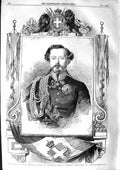 Old Antique Print 1855 Portrait His Majesty Victor Emmanuel King Sardinia 19th