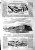 Original Old Antique Print 1855 Fort Kinburn War Crimea Bombardment Sebastopol