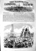 Original Old Antique Print 1855 King Sardinia Charing-Cross London Horses 19th