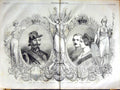Original Old Antique Print 1855 Portrait King Sardinia Queen Victoria Albert
