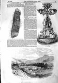 Old Antique Print 1855 Horses Transport Corps Camp Tocat Asia Runic Stone 19th