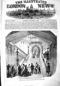 Original Old Antique Print 1855 King Sardinia Windsor Castle London Staircase