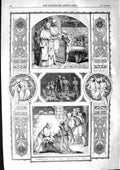 Original Old Antique Print 1855 Christmas Eve Holy Baby Jesus Stable Mary 19th