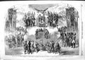 Original Old Antique Print 1855 Christmas Pantomime Covent Garden Theatre 19th