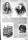 Old Antique Print 1855 Rogers Park-Place James'S Holland House Poet Seat 19th