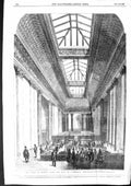 Antique Old Print *3197 1855 Bank London Hall Commerce Threadneedle Street