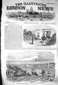Original Old Antique Print 1856 Phoros Gate Sebastopol Harbour Fort Nicholas