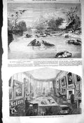 Old Antique Print 1856 Cumming Africa Limpopo Hippopotamus James Palace 19th