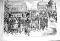 Old Antique Print 1856 Crimean Troops Defiling Column Place Vendome War 19th