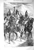 Original Old Antique Print 1856 French Imperial Cavalry Horses Siers Uniforms