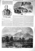 Original Old Antique Print 1856 John Dudley Malvern Monster Beacon Madresfield
